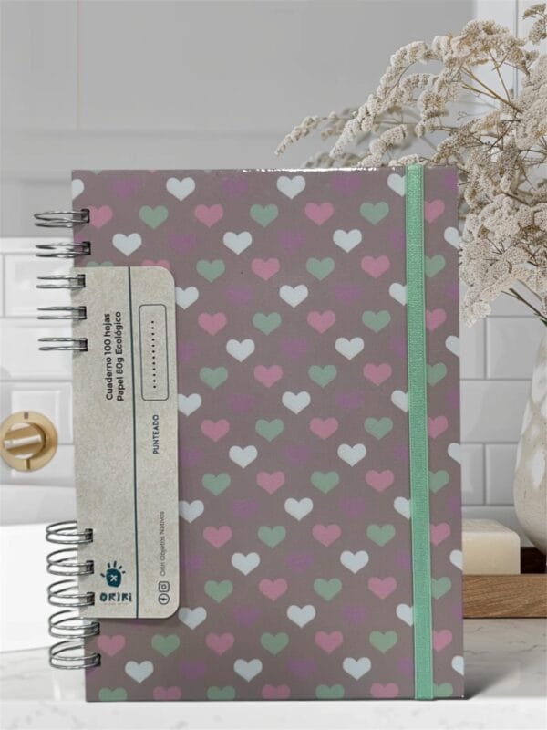Cuaderno Corazones Pastel Tapa Dura