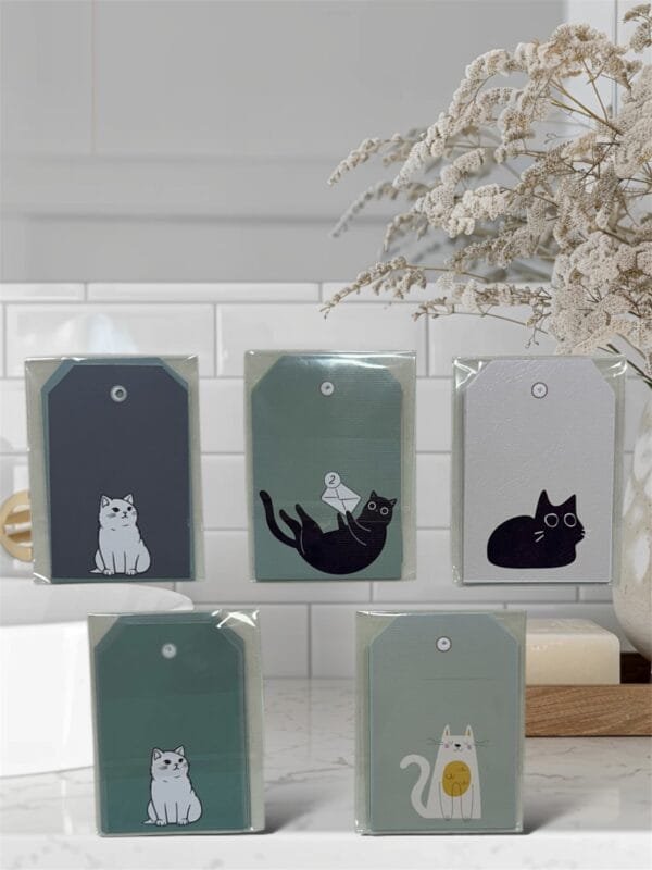 Tags gatitos - Pack x 5 unidades surtidas