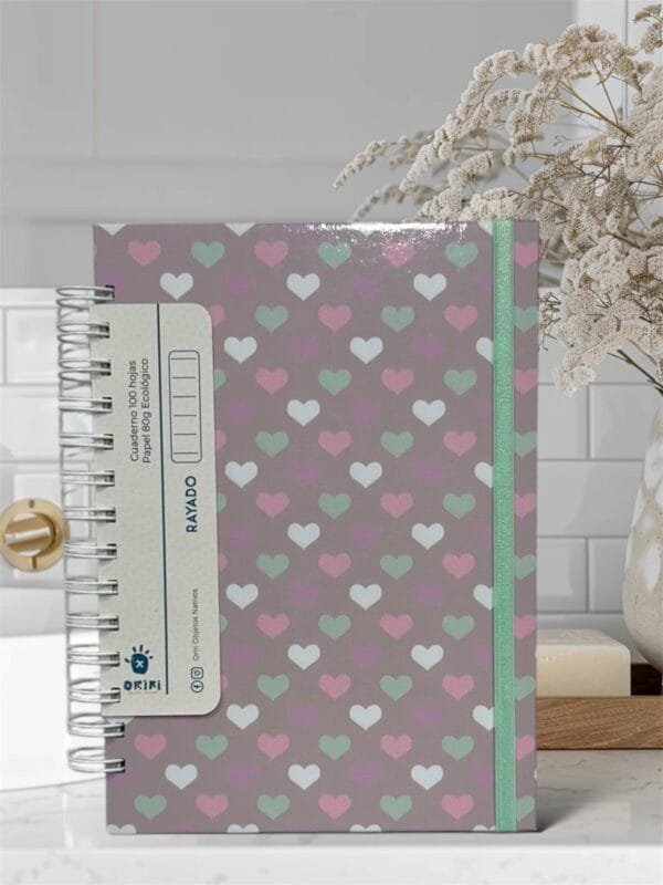 Cuaderno Corazones Pastel Tapa Dura
